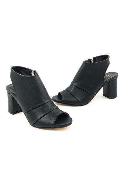 bescobel Women's Konla Black Daily Heeled Shoes