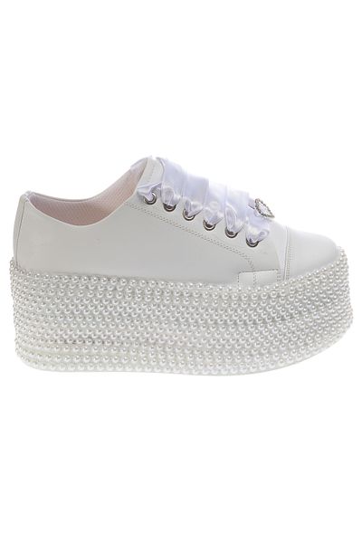 Ayakkabı Tutkusu Stilo ® Rochie de mireasa cu perle albe Pantofi inalti cu platforma de 7 cm