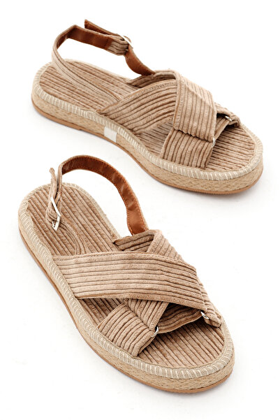 Tonny Black Women's Mink Cross-Strapped Ankle Strap Straw Knitwear Sandals