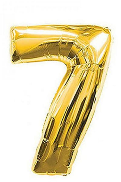 Deniz Party Store MEDIUM SIZE 76-80 Cm ( 7 ) SEVEN FIGURES FOIL BALLON GOLD