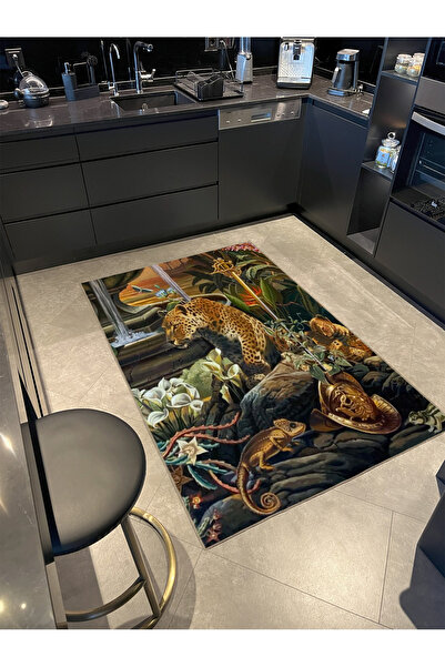 Rugs Modern Halı Kaplan Hayvanlı Desenli Dokuma Taban Halı miravip396