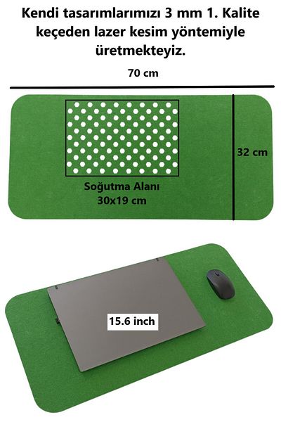 Next Craft Органайзер за настолен компютър, подложка за мишка от филц, 70x32 см