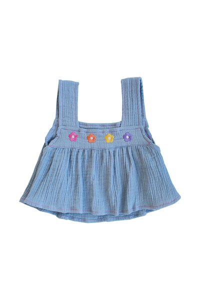 Miela Kids Set de crop de muselină - albastru cer