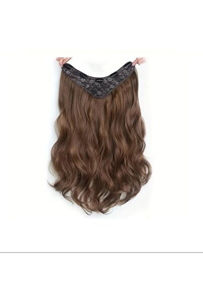 AKOLİFE Karamel U Part Ekstra Geniş Yarımay Çıt Çıt Saç - U Part Postiş Peruk