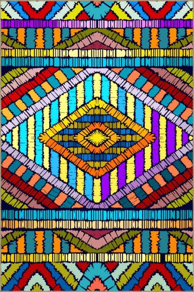 Rugs Modern Halı Модерен декоративен килим с многоцветни ивици и геометричен ...