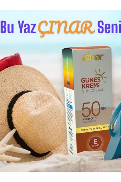 Çınar High SPF +50 Extra Chemical Filter Free Sunscreen - For Adult and Child -100ml