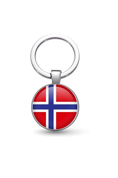 Market66 Norveç Norway Bayrağı Anahtarlık Bayrak Büyüteç Camlı Metal Halka Ül...