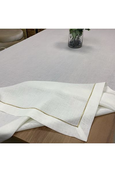 OYA home Gold Glitter Wrapped Tablecloth (1) & Tableware with Napkins (12) - 13 Pieces