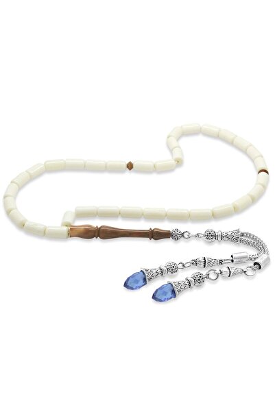 Tesbihane Блакитний циркон камінь з бахромою, вирізаний, кука, імамелі, верблюжа кістка, чотки