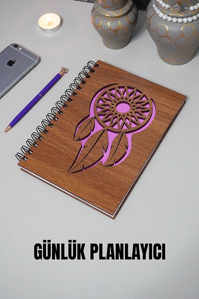 markcat Dream Catcher με Ξύλινο Κάλυμμα - Σημειωματάριο Daily Planner A5 - Ατελείωτο Ατελείωτο