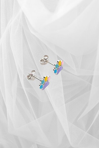 byess 925 Ayar Gümüş Mineli Pati Çocuk Küpesi