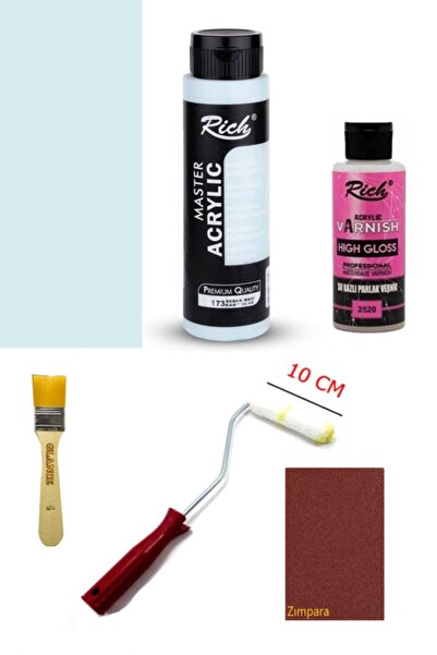 GLANCE Rich Master Akrilik Boya Bebek Mavi 500 cc. Dolap Boyama + Mobilya Boy...