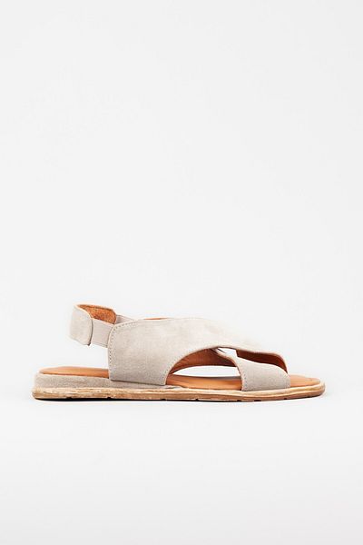 Adım Adım Women's Genuine Leather Extra Flexible Flat Sandals with Elastic Back