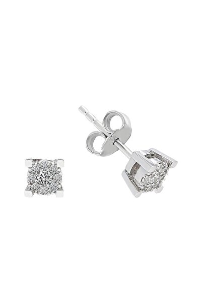 Sirius Pırlanta Kadın Beyaz Altın 0,60 Karat Tektaş Görünümlü Pırlanta Küpe