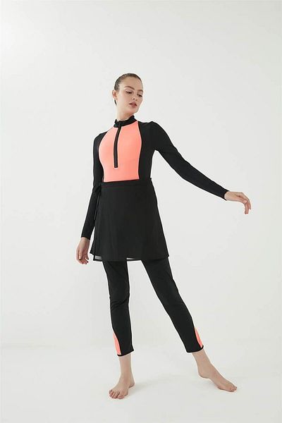 Monolou Deep Diver Full Covered Women's Hijab Swimsuit Suit Pink