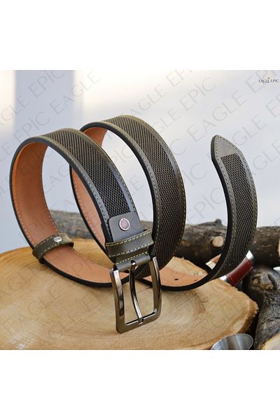 Eagle Epic 100% Genuine Leather Patterned Sports Jeans Men's Belt
