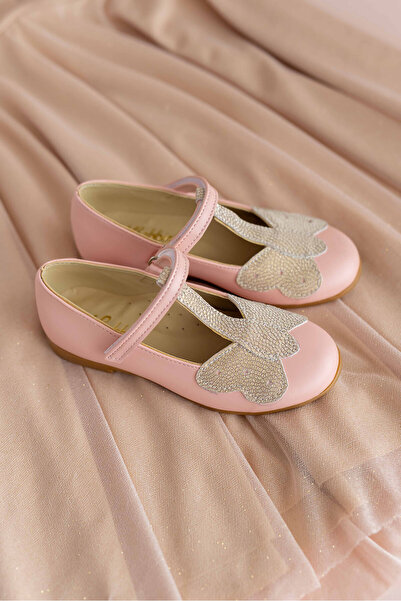 Bebbini Mariposa-Kelebekli-Pembe Vegan Kız Çocuk Babet