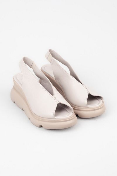 Adım Adım Women's Genuine Leather Wedge Heeled Gray Sandals