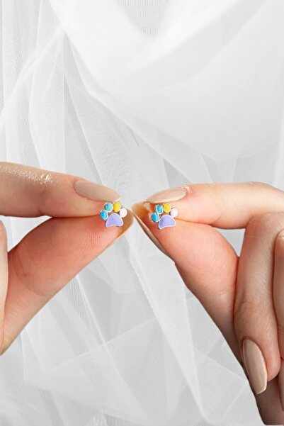 byess 925 Ayar Gümüş Mineli Pati Çocuk Küpesi