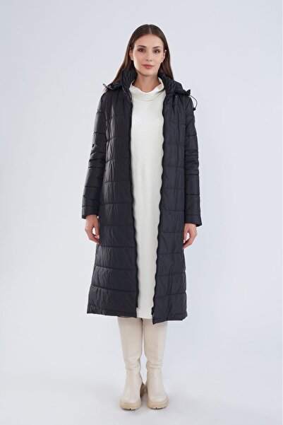 Trenç Yaka Detaylı Şişme Kaban Mont 5707