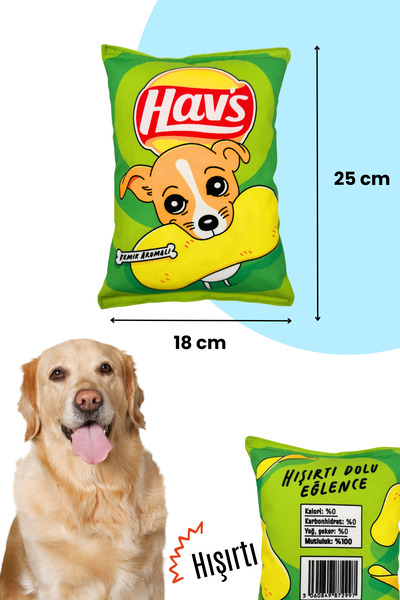 Havhav Market Dog Toy Set 2 Pieces Dog Toys with Sounds Plush Chips and Plush Box Drink