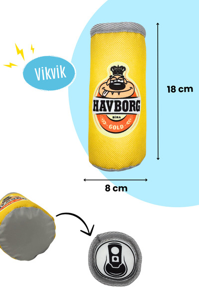 Havhav Market Dog Toy Set 2 Pieces Dog Toys with Sounds Plush Chips and Plush Box Drink