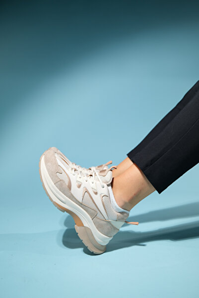 LuviShoes BUREN bézs női vastagtalpú sportcipő