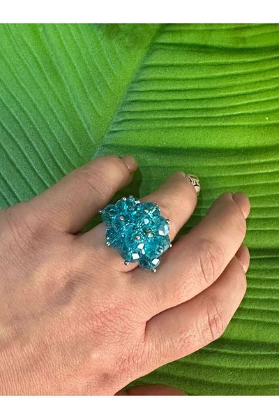Gönülden Tasarım ADJUSTABLE WOMEN'S RING WITH CRYSTAL STONES