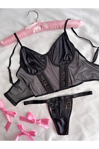 EDLİNGERİE Black Freya Bustier Set