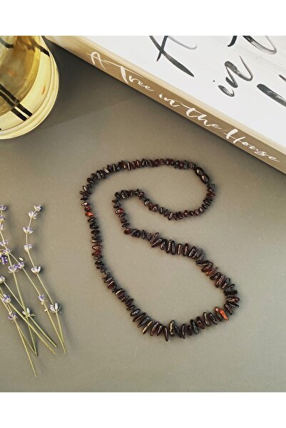 Kotryna Yetişkin- Damla Kehribar Vişne Renkli Sık Dişli Kolye