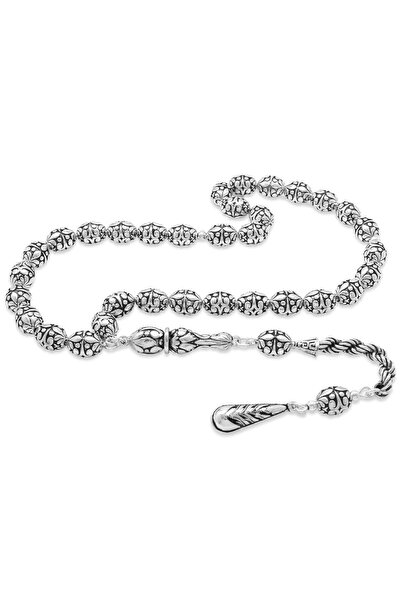 Tesbihane Arpa Kesim Halat Zincirli 925 Ayar Gümüş Tesbih