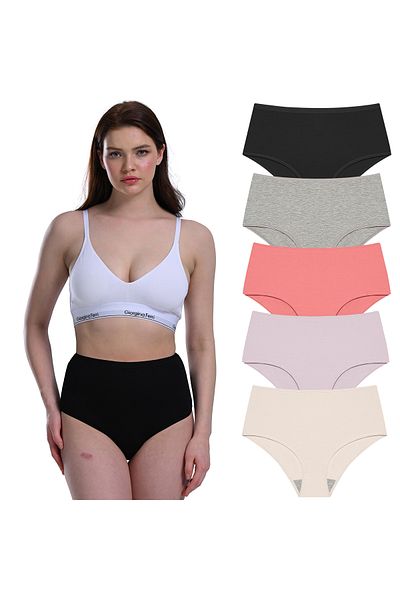GIORGINA FERRI Lycra Box 5 Premium εσώρουχα ψηλόμεση κατάλληλα για καθημερινή χρήση Berry G-007 B