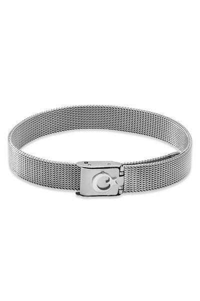Tesbihane Crescent Star Themed Steel Mesh Men's Bracelet