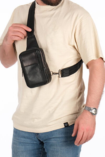 Kindfox Hakiki Deri Telefon Bölmeli Mini Çapraz Omuz Çantası