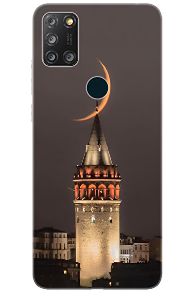 Alcatel 3X 2020 5061U Compatible Sheath Pattern Printed Silicone Galata Tower NGO:673 CP-cSoKSiw