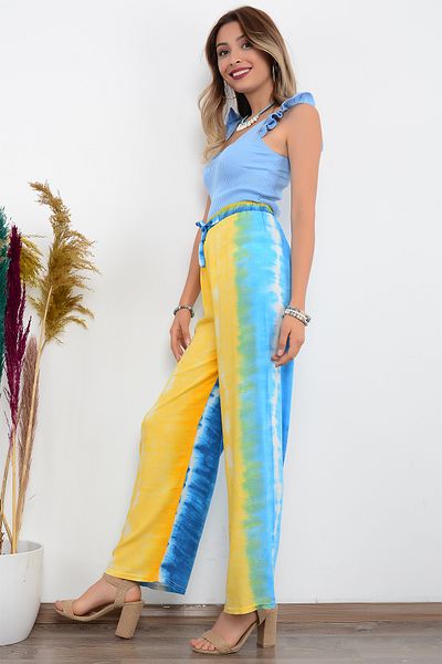 AVORWE Color Transitional Elastic Waist Palazzo Trousers