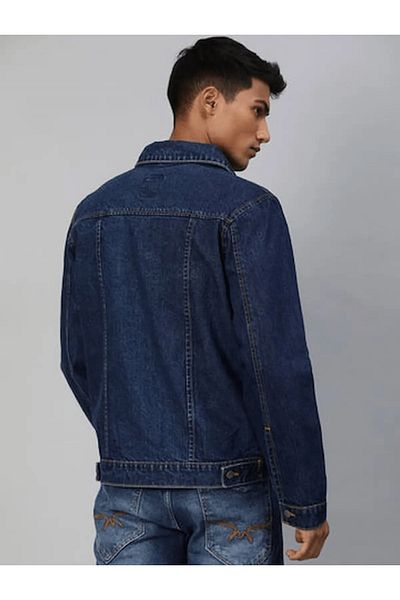 Cuqq Denim Мъжко тъмносиньо прилепнало дънково яке