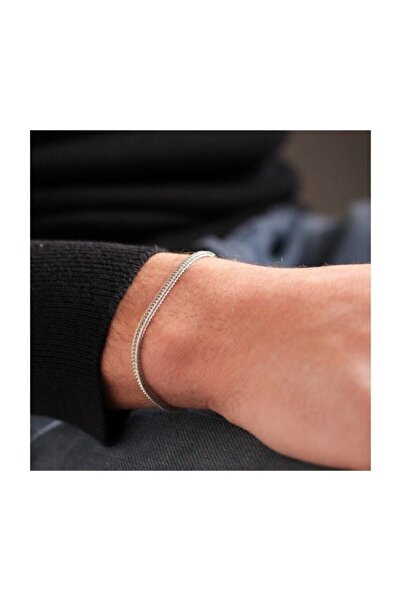 NOVELLA AKSESUAR Tilki Kuyruğu Gümüş Renk Erkek Bileklik Künye