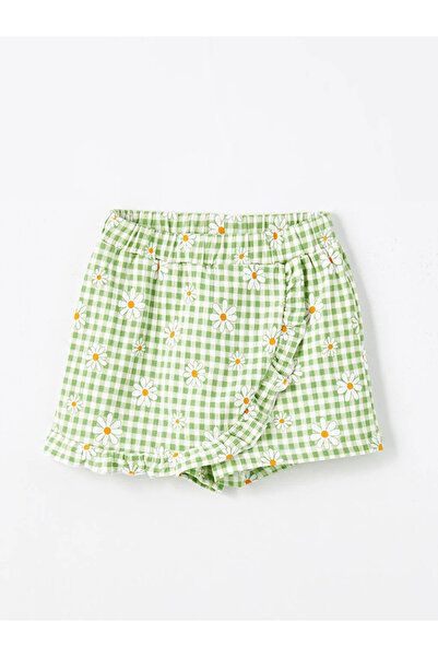 LC Waikiki LCW baby Bisiklet Yaka Kısa Kollu Baskılı Kız Bebek Tişört ve Şort Etek 2'li Takım Mrglobal