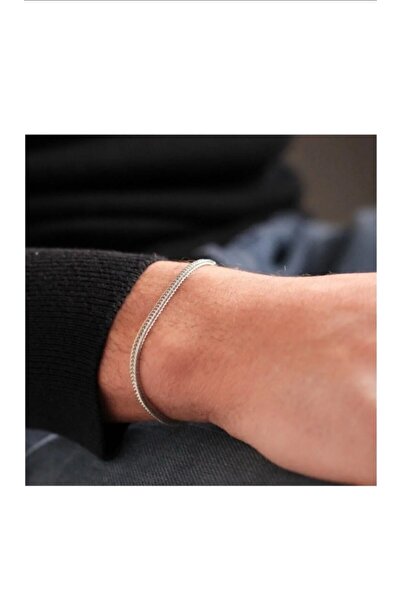 Lal Tilki Kuyruğu Gümüş Renk Çelik Erkek Bileklik Künye