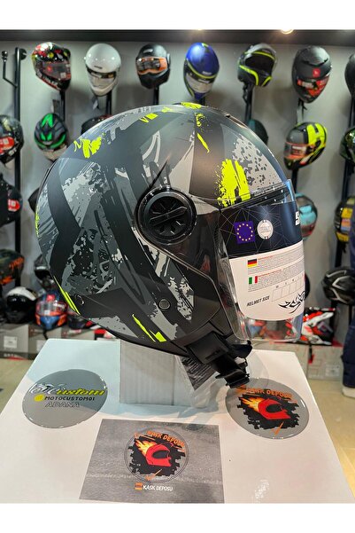 Sway 715 Poison Black Grey Yarım Kask