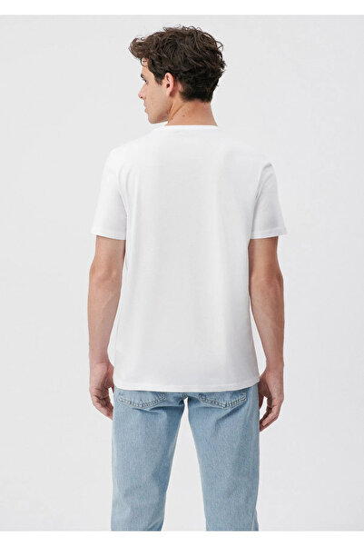 Mavi Miav Baskılı Beyaz Tişört Regular Fit / Normal Kesim 067153-620744