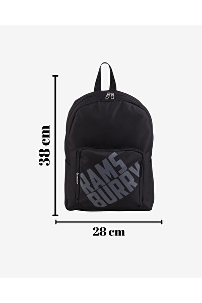 Ramsburry حقيبة ظهر مدرسية مطبوعة بقماش إمبيرتكس أسود مقاوم للماء للجنسين