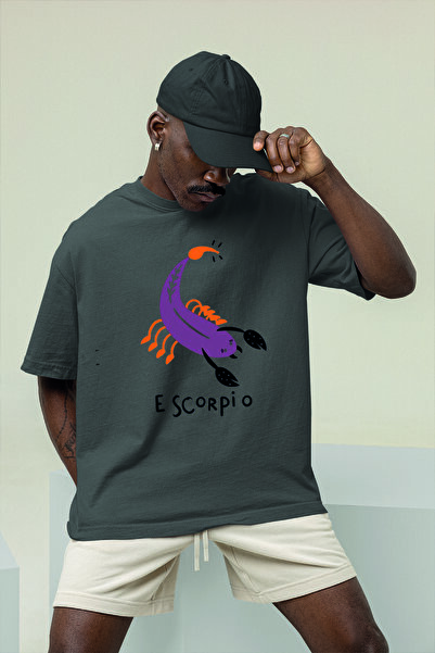 Serbella TREND Unisex Oversize Scorpio Printed T-Shirt -065781-81347