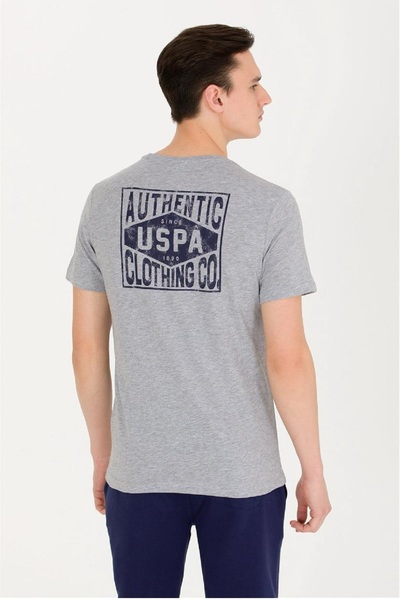 U.S. Polo Assn. Λευκό ανδρικό μπλουζάκι με λαιμόκοψη