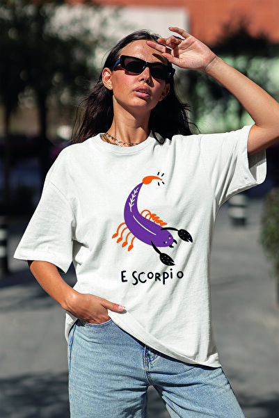Serbella TREND Unisex Oversize Scorpio Printed T-Shirt -065781-81347