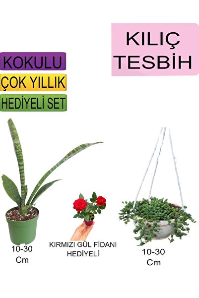 Bitkim Sende Avantajlı Ürünler 3'lü Set Tek Dikim Kılıç Askılı Tesbih Kırmızı...