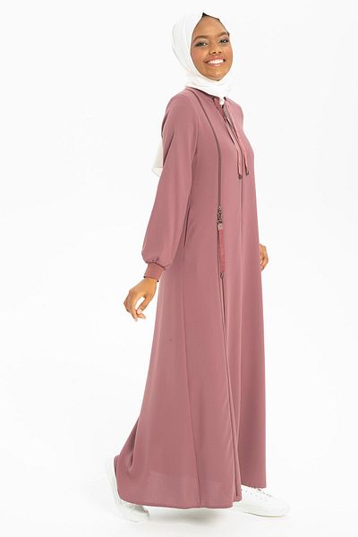 Beyza Αθλητικό φανελάκι Dusty Rose με φερμουάρ - 3443