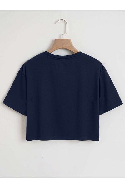 Revasser Women's Brooklyn Colorful Custom Printed Oversize Cotton Crew Neck Combed Crop T-Shirt