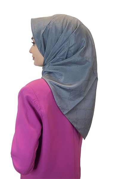 PİRAMİT Jacquard Monogram Scarf, Pyramid Monogram, Patterned Light Gray Scarf 01009